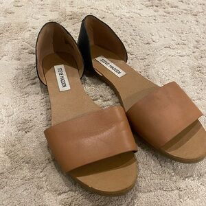 Steve Madden Tan and Black Women's Leather Sandals
